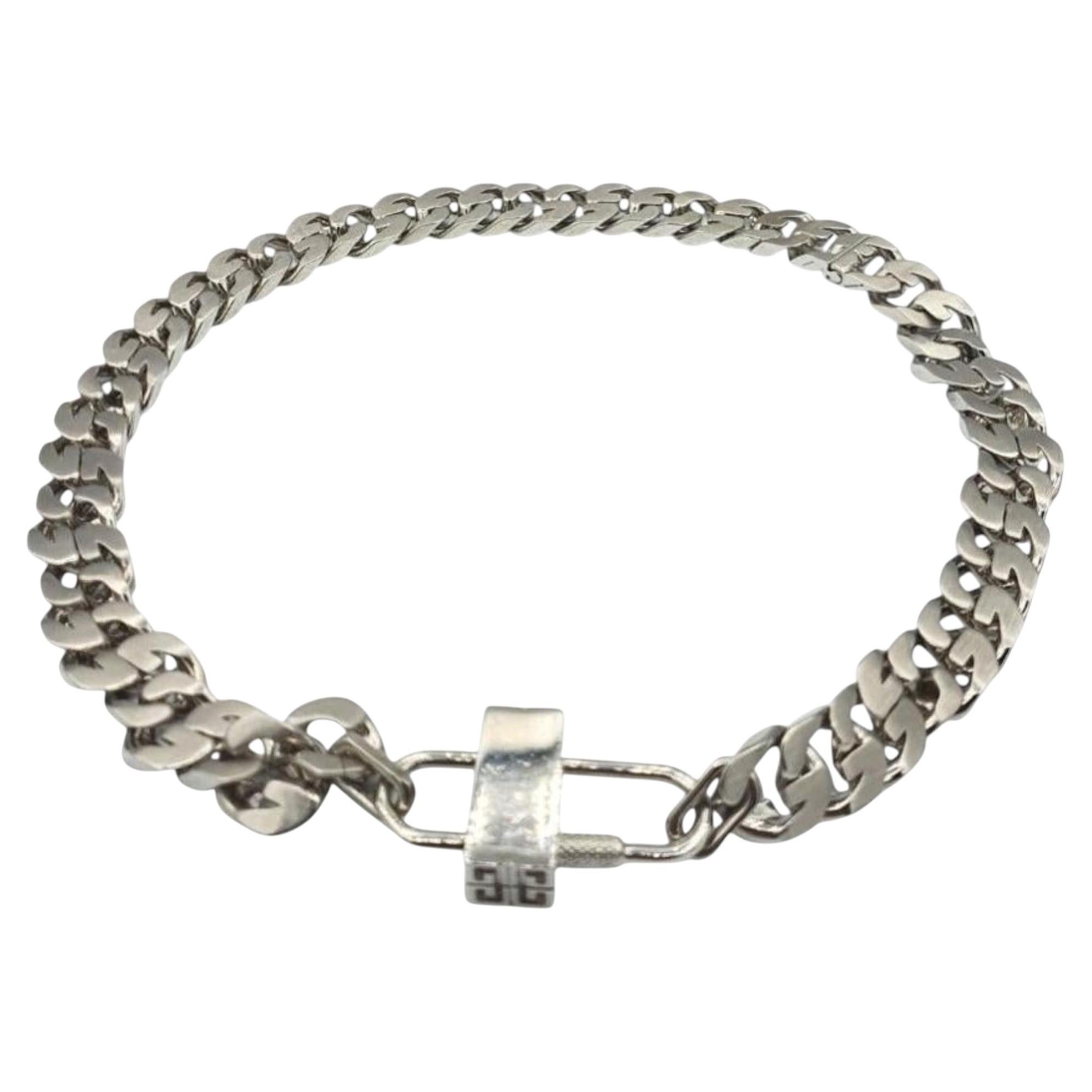 Givenchy Vintage Silver-Tone Curb Chain Necklace, France, 1980s