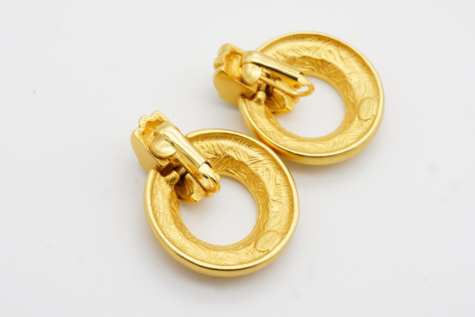 Pendientes Colgantes Givenchy Vintage Square Crystals Emerald Circle Dots Door Knocker en venta 6