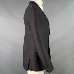 GIVENCHY Vintage SS09 Größe 36 Schwarz Baumwolle Seide Notch Revers Sport Mantel