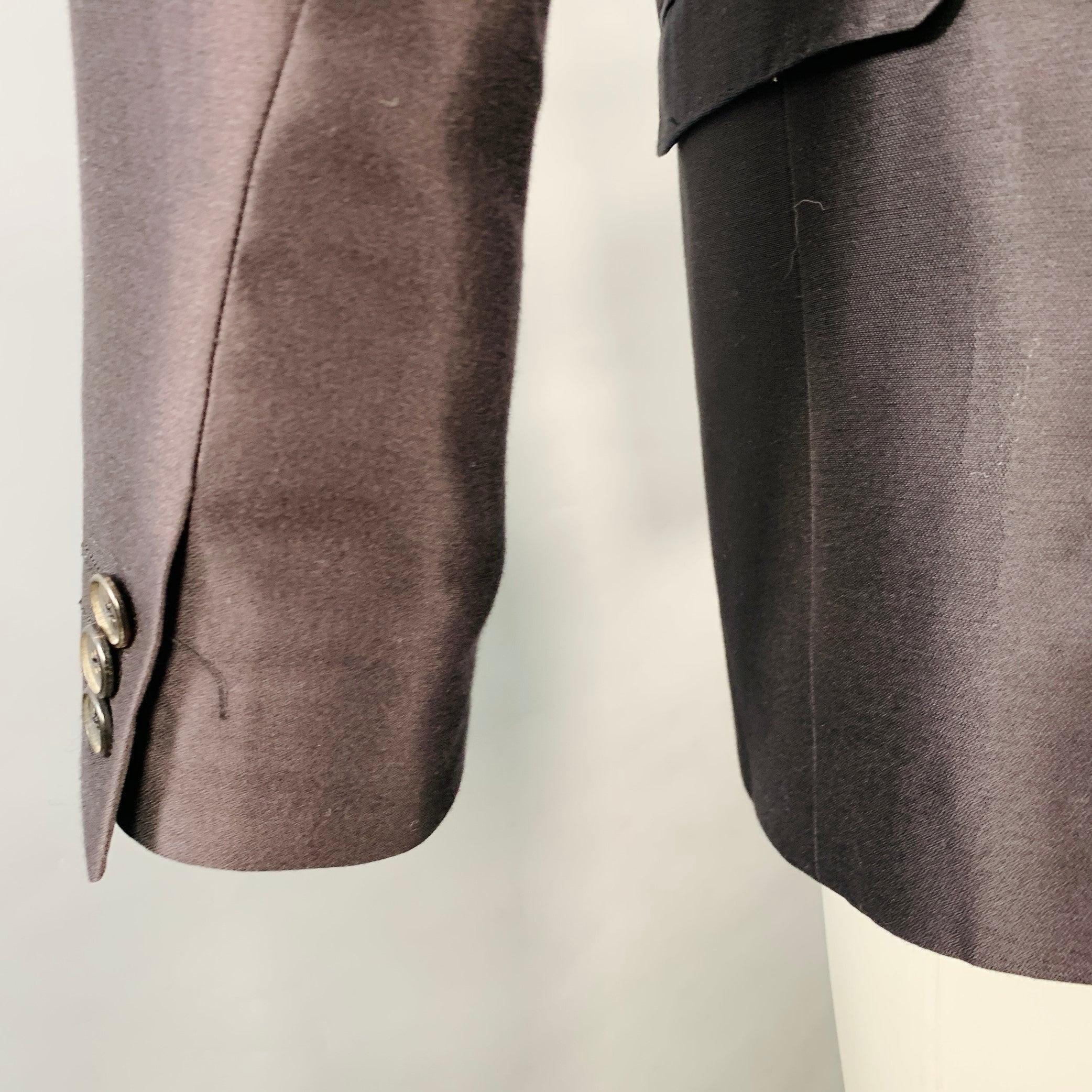 GIVENCHY Vintage SS09 Größe 36 Schwarz Baumwolle Seide Notch Revers Sport Mantel Herren im Angebot