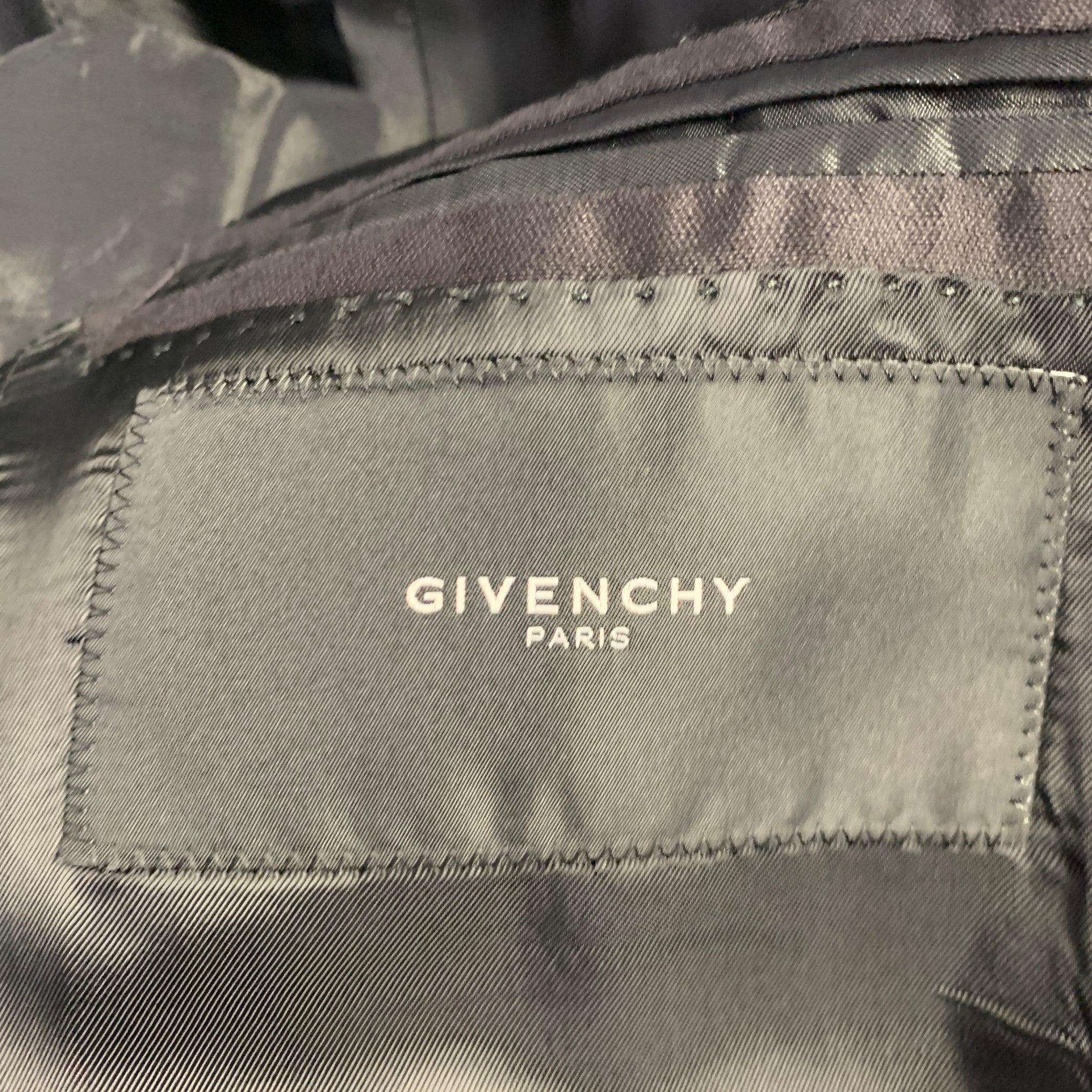 GIVENCHY Vintage SS09 Größe 36 Schwarz Baumwolle Seide Notch Revers Sport Mantel im Angebot 1