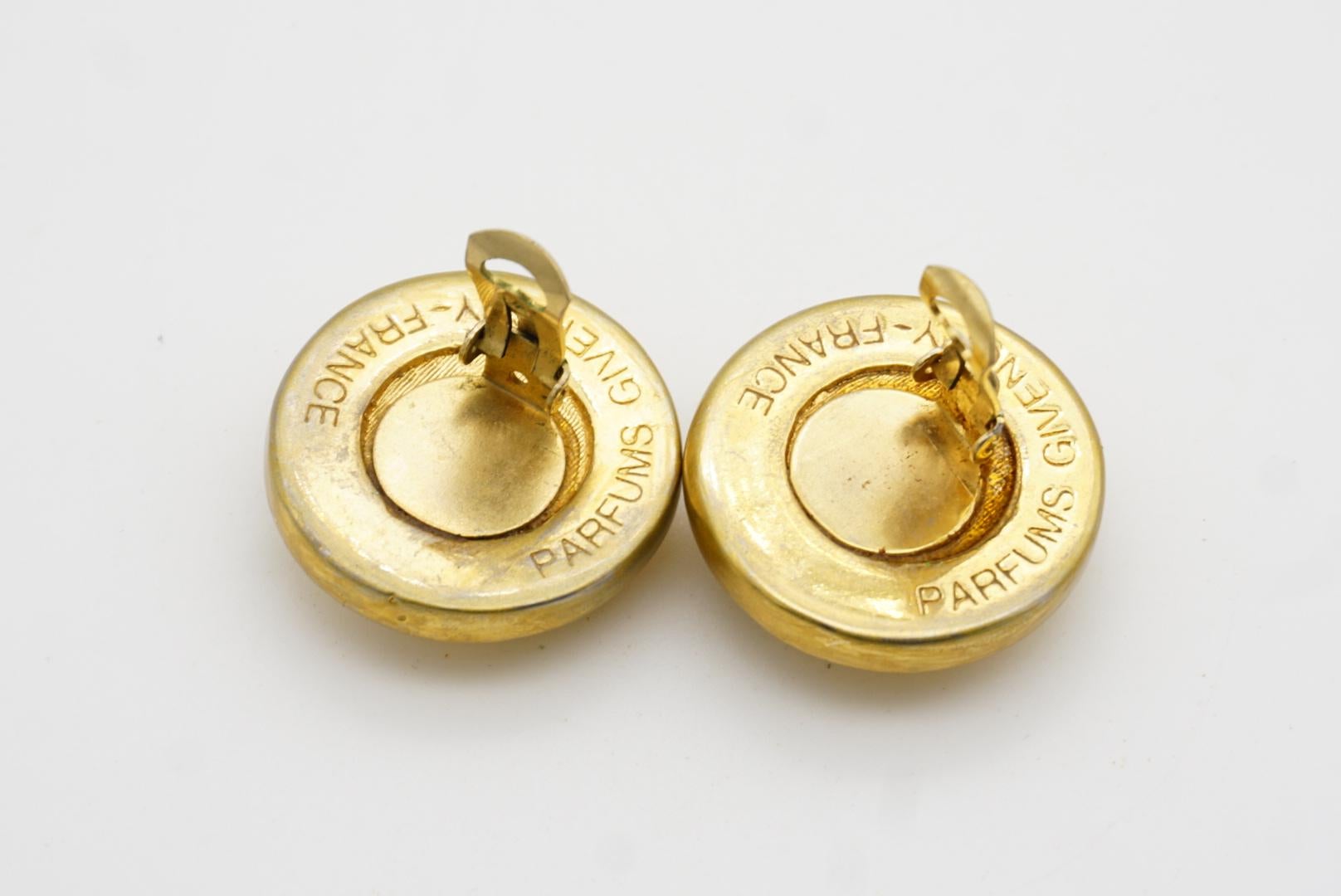 Givenchy Vintage Textured Large 4G Logo Monogram Relief Round Chunky Earrings For Sale 7