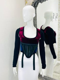 Corsé Givenchy Vintage con ribete de terciopelo