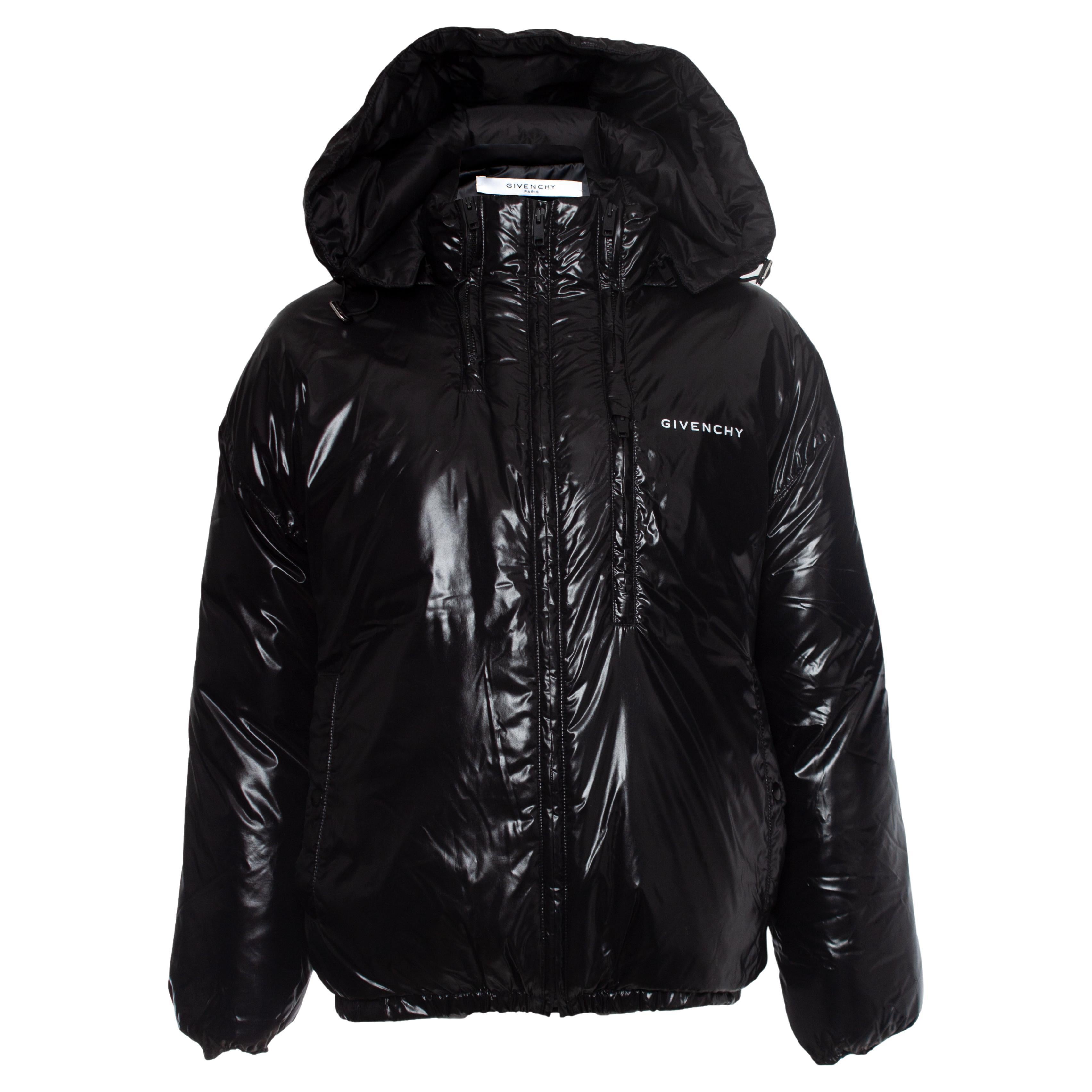 Givenchy, Vinyl puffer jacket in black For Sale