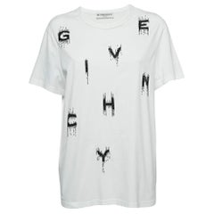 Givenchy White Beaded Logo Cotton T-Shirt XS