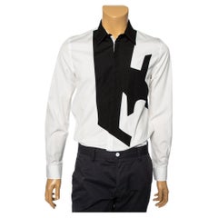 Givenchy White & Black Cotton Button Front Shirt M
