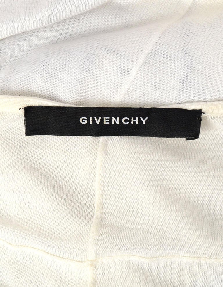 Givenchy White/Black Long Sleeve Top w/ Lace sz Large For Sale at 1stDibs