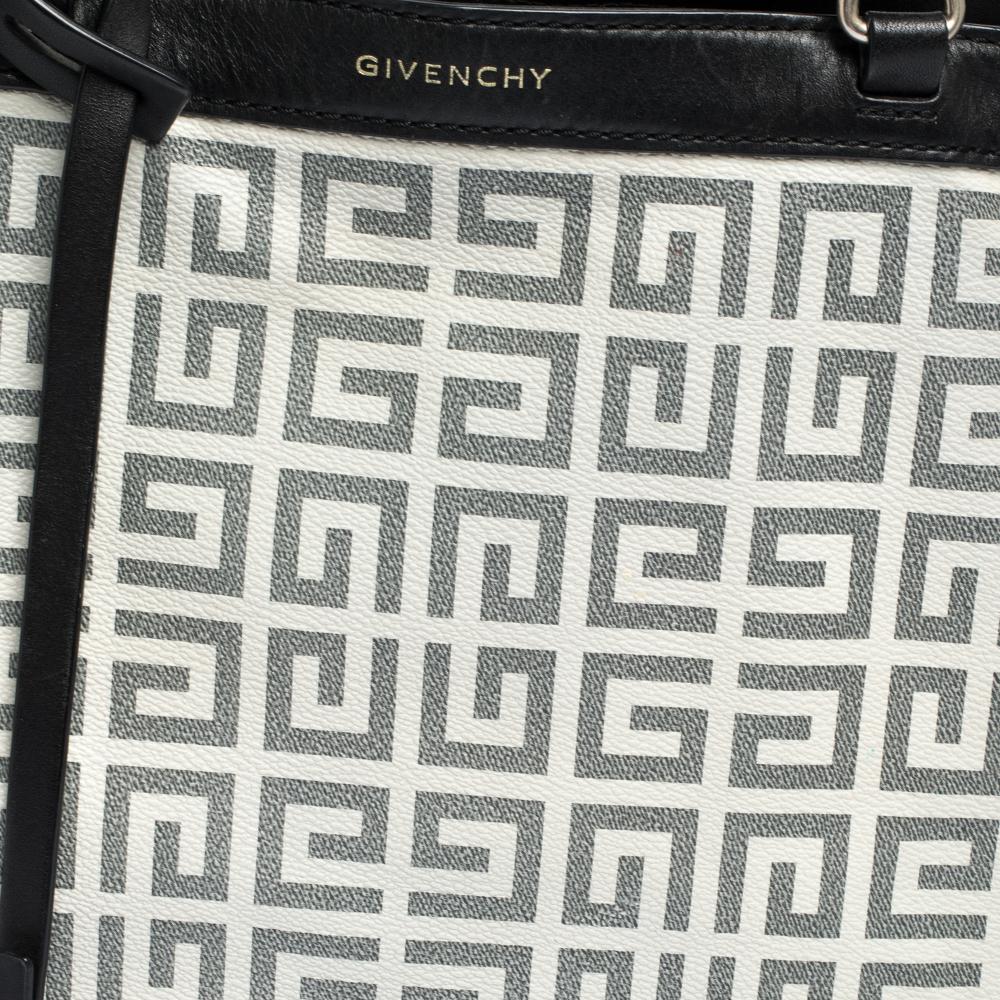 Givenchy White/Black Monogram Coated Canvas and Leather Shopper Tote 3