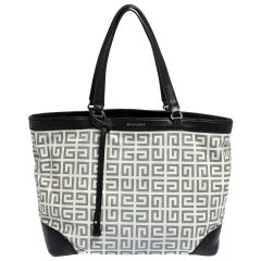 Givenchy White/Black Monogram Coated Canvas and Leather Shopper Tote