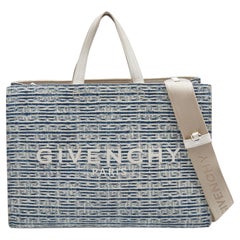 Givenchy - Fourre-tout fourre-tout G de taille moyenne avec monogramme blanc/bleu