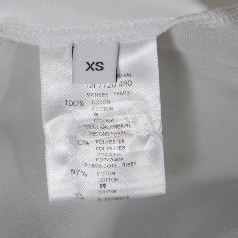 Givenchy White Cotton Braid Printed Detail Sleeveless T Shirt XS In Good Condition In Dubai, Al Qouz 2