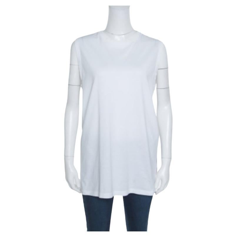 T-shirt sans manches Givenchy blanc en coton imprimé avec tressage XS en vente