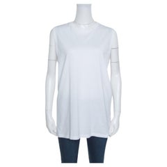 Givenchy White Cotton Braid Printed Detail Sleeveless T Shirt XS