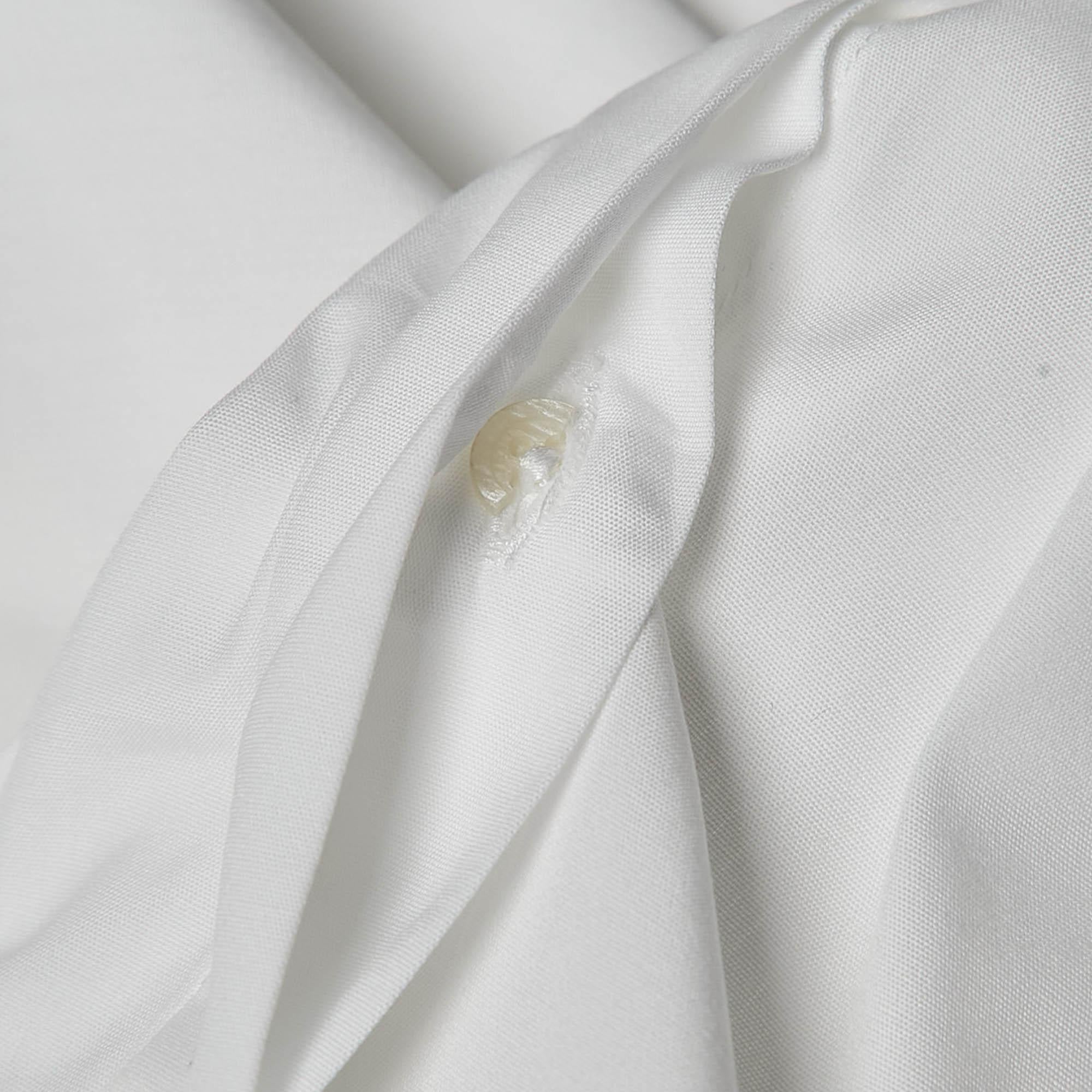 Givenchy Camisa blanca de algodón con detalle en el cuello XL Gris en venta