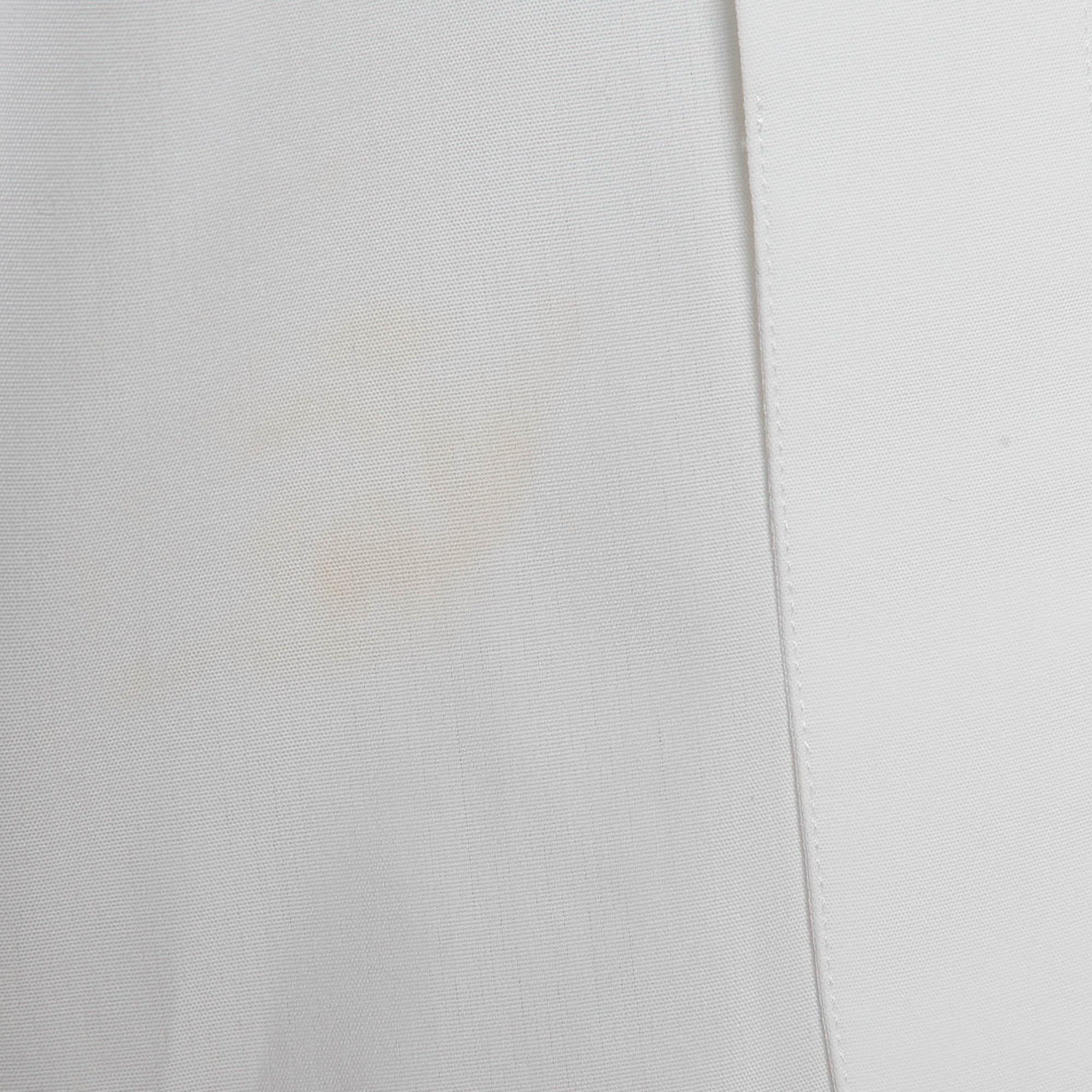 De los hombres Givenchy Camisa blanca de algodón con detalle en el cuello XL en venta
