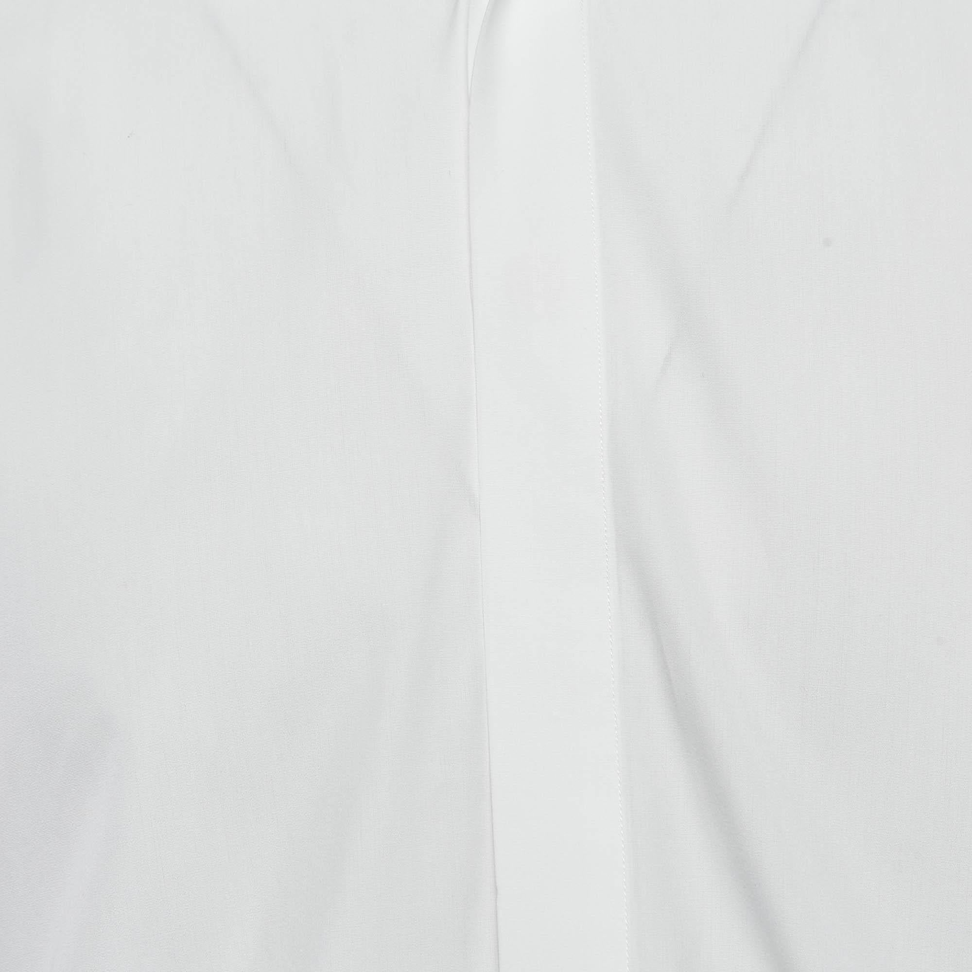 Givenchy Camisa blanca de algodón con detalle en el cuello XL en venta 1