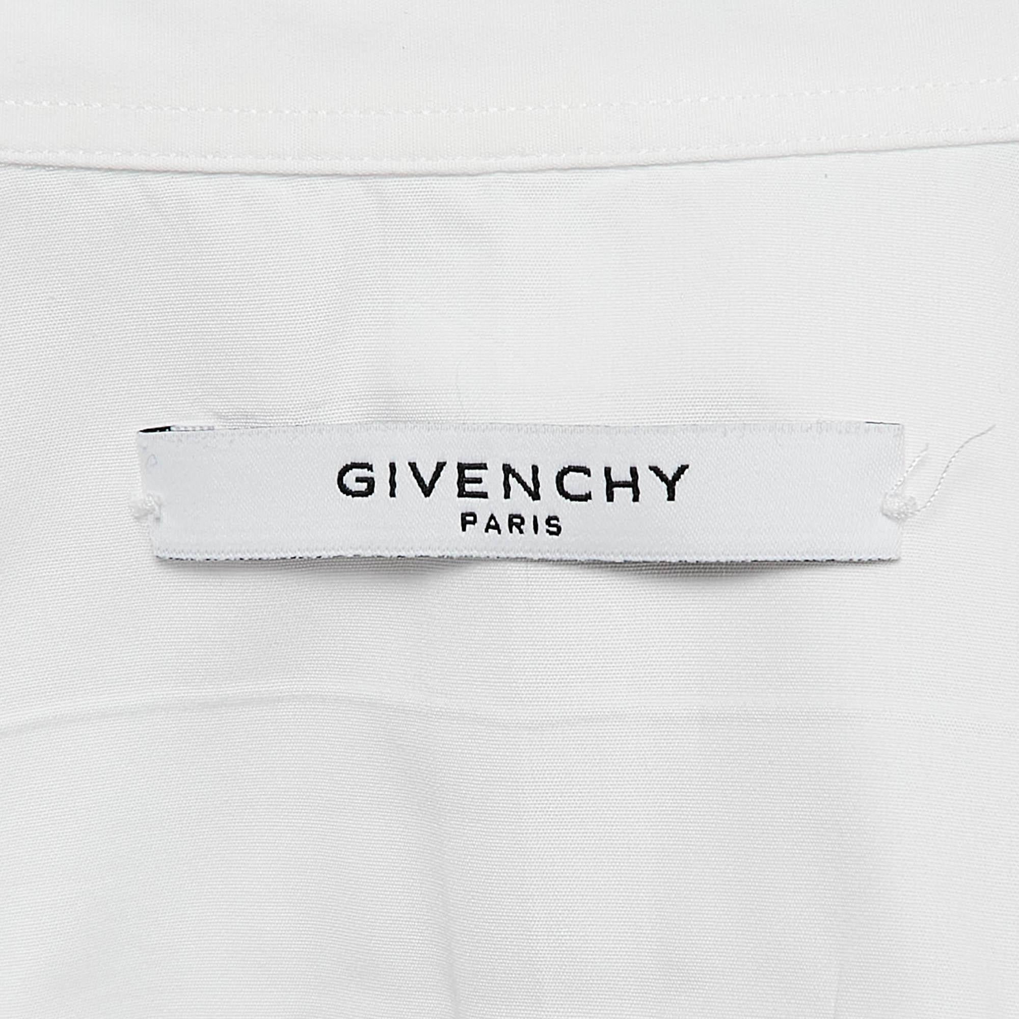 Givenchy Camisa blanca de algodón con detalle en el cuello XL en venta 2