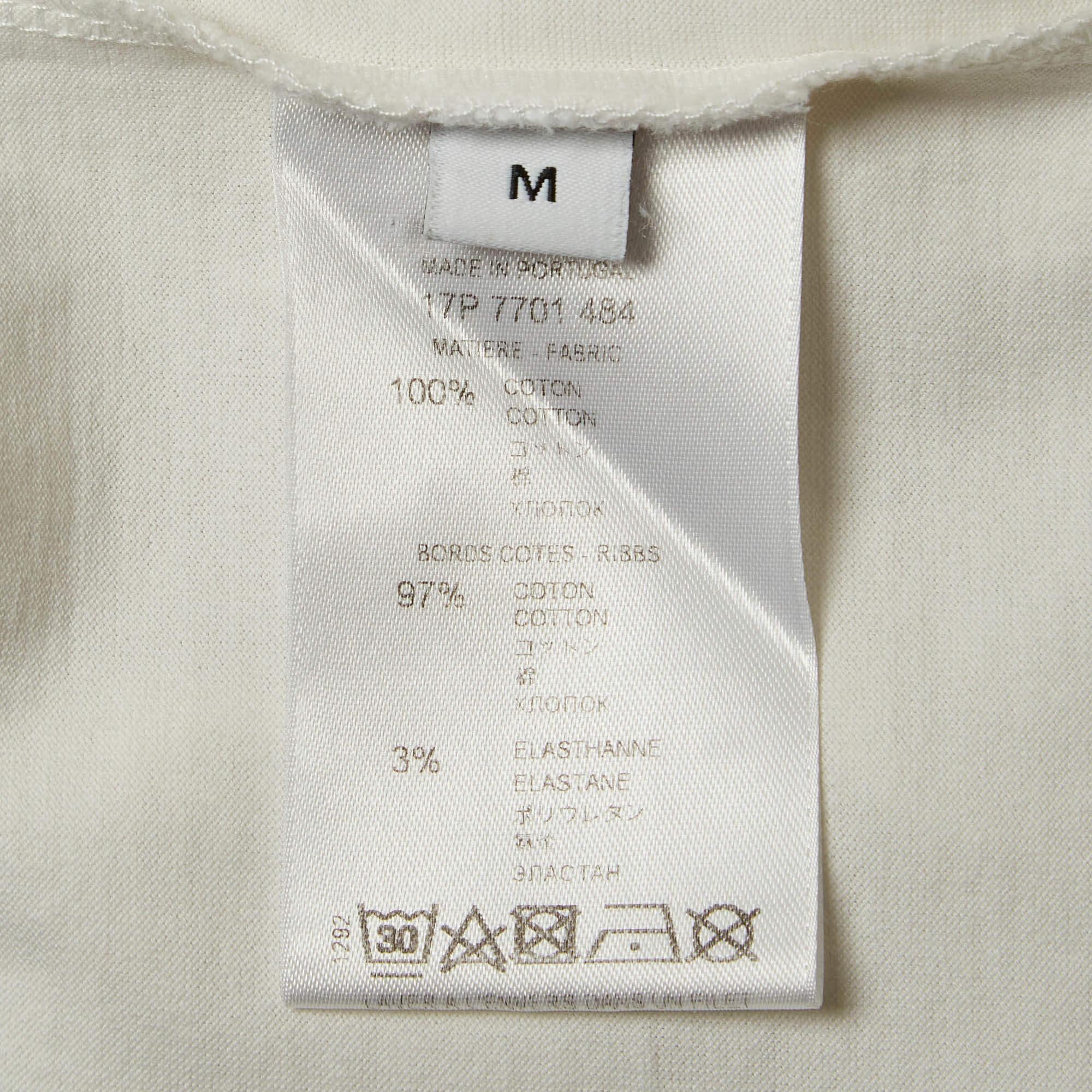 Women's Givenchy White Cotton Logo Printed Crew Neck T-Shirt M For Sale