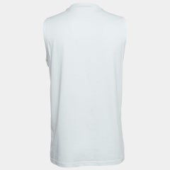 Givenchy White Cotton Print Patch Detail Tank Top M
