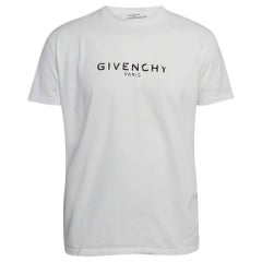 Givenchy White Faded Logo Print Cotton Crew Neck T-Shirt XS
