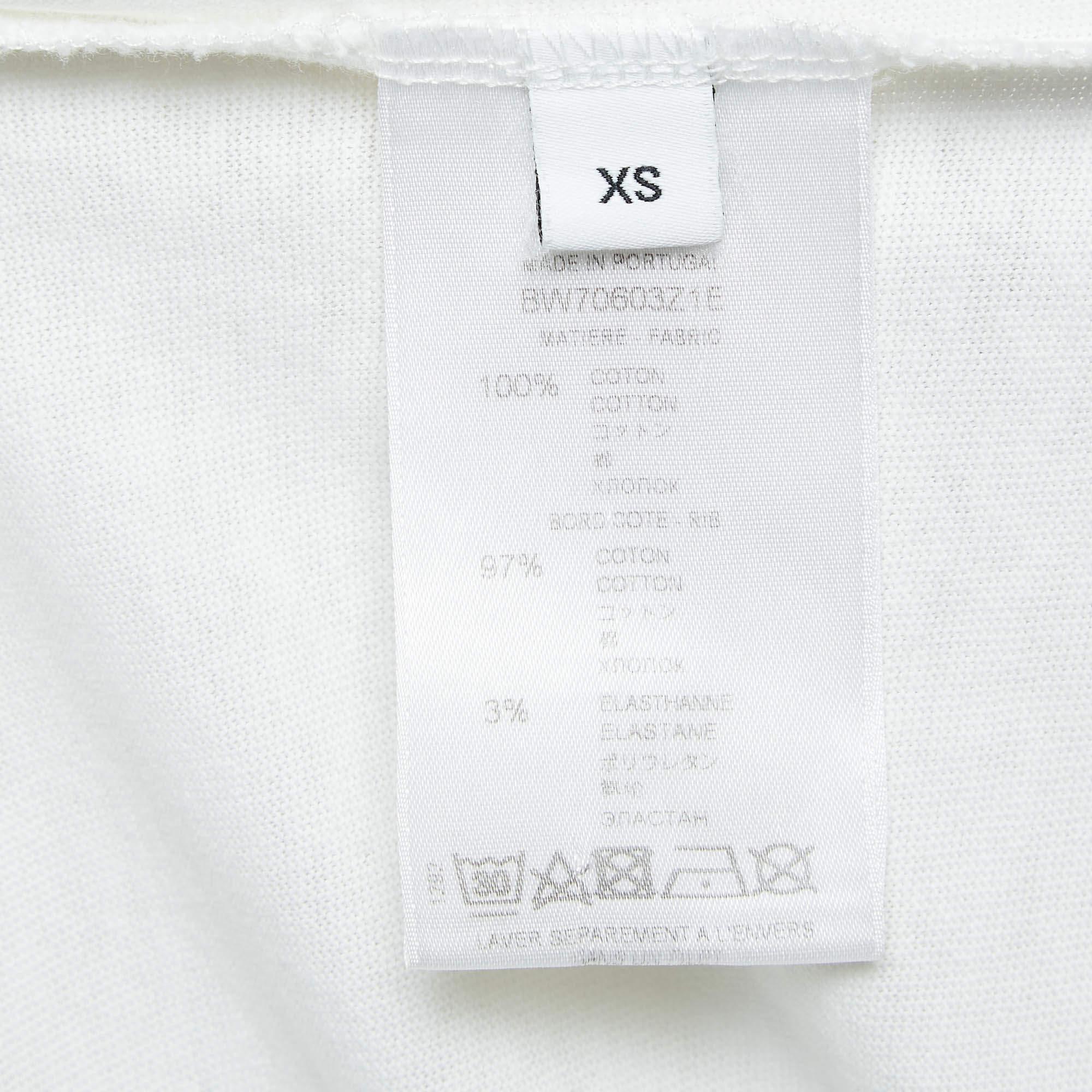 Givenchy Weißes T-Shirt aus Baumwollstrick mit Ziegendruck und Rundhalsausschnitt XS Damen im Angebot