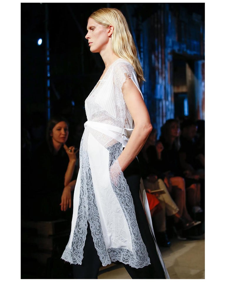 Givenchy white lace wedding waistcoat blouse top jacket dress silk over coat