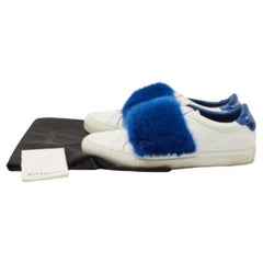 Givenchy White Leather and Mink Fur Low Top  Sneakers Size 36.5