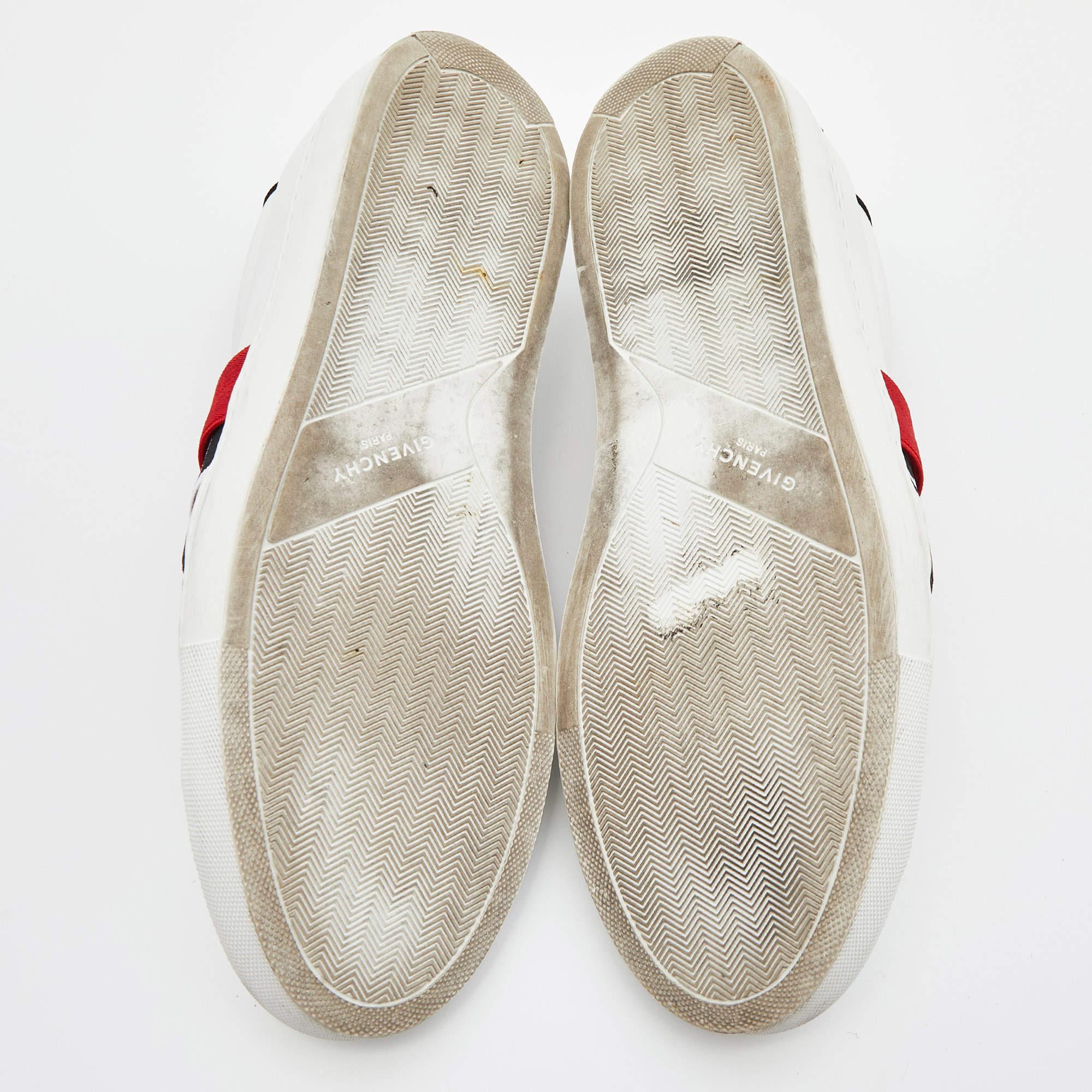 Givenchy White Leather and Stretch Band Urban Street Slip On Sneakers Size 42 2