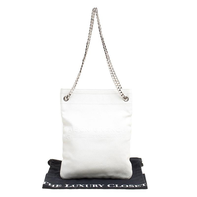 Givenchy White Leather Chain Tote 1