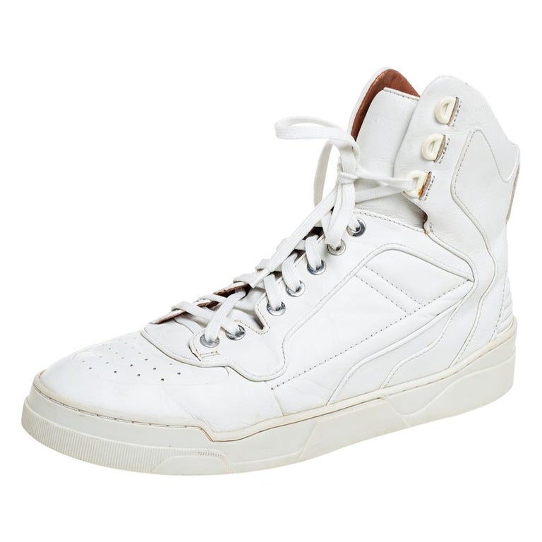 Zus niezen Vies Givenchy White Leather High Top Sneakers Size 39 at 1stDibs | givenchy high  top sneakers