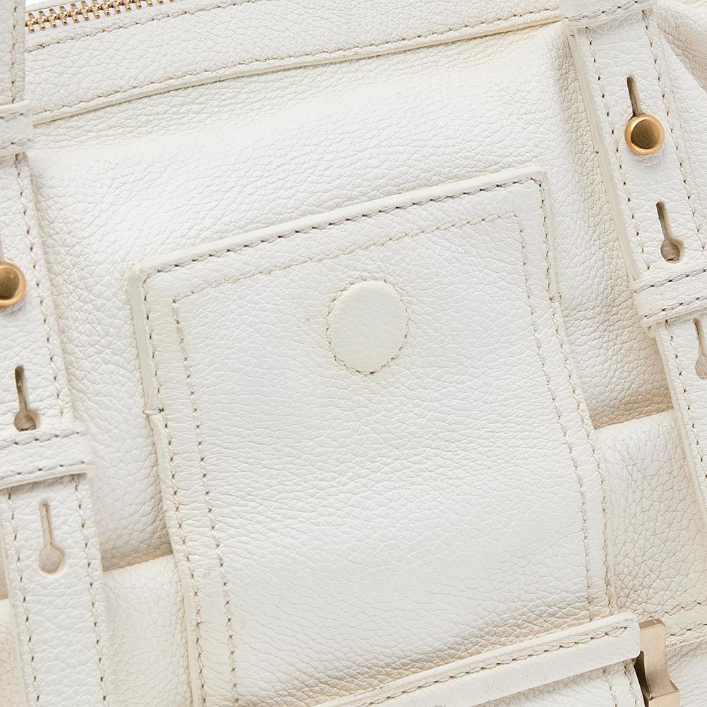 Givenchy White Leather Zip Satchel For Sale 6