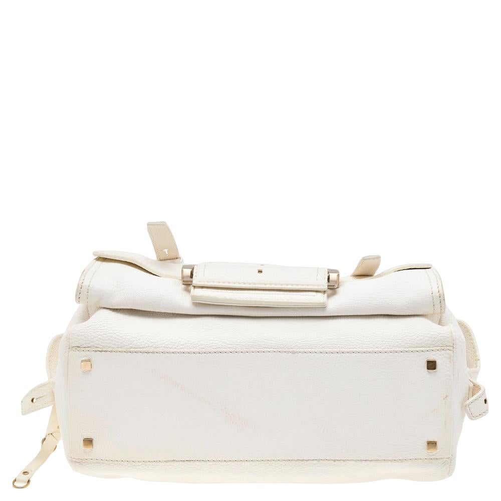 Givenchy White Leather Zip Satchel For Sale 1