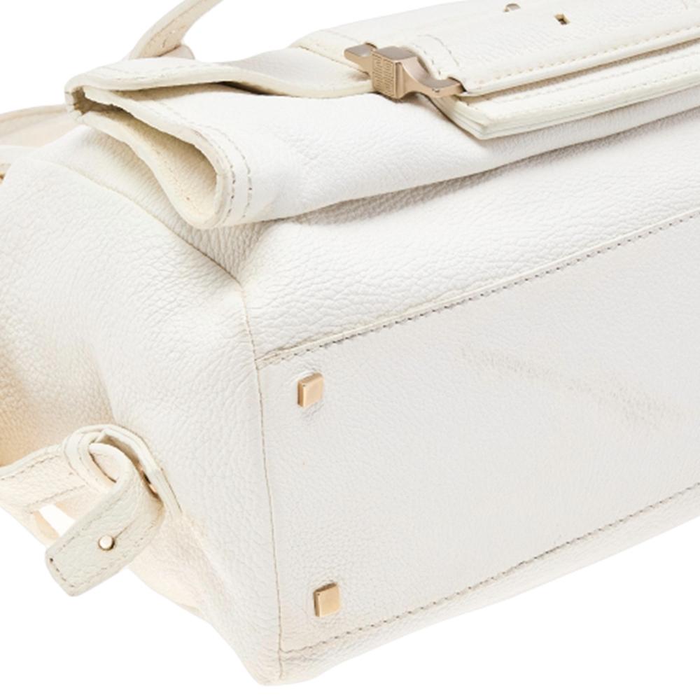 Givenchy White Leather Zip Satchel For Sale 4