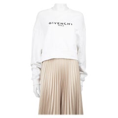 Givenchy White Logo Print Cropped Jumper Size S
