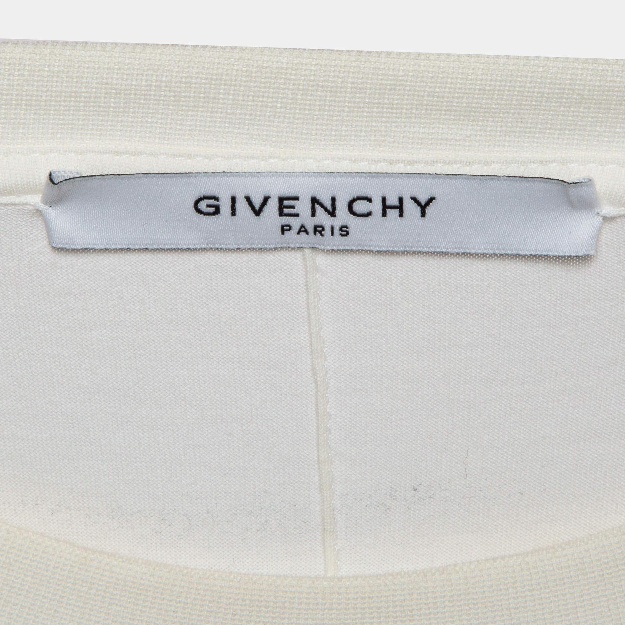 Givenchy White Logo Print Jersey T-Shirt M In Good Condition For Sale In Dubai, Al Qouz 2