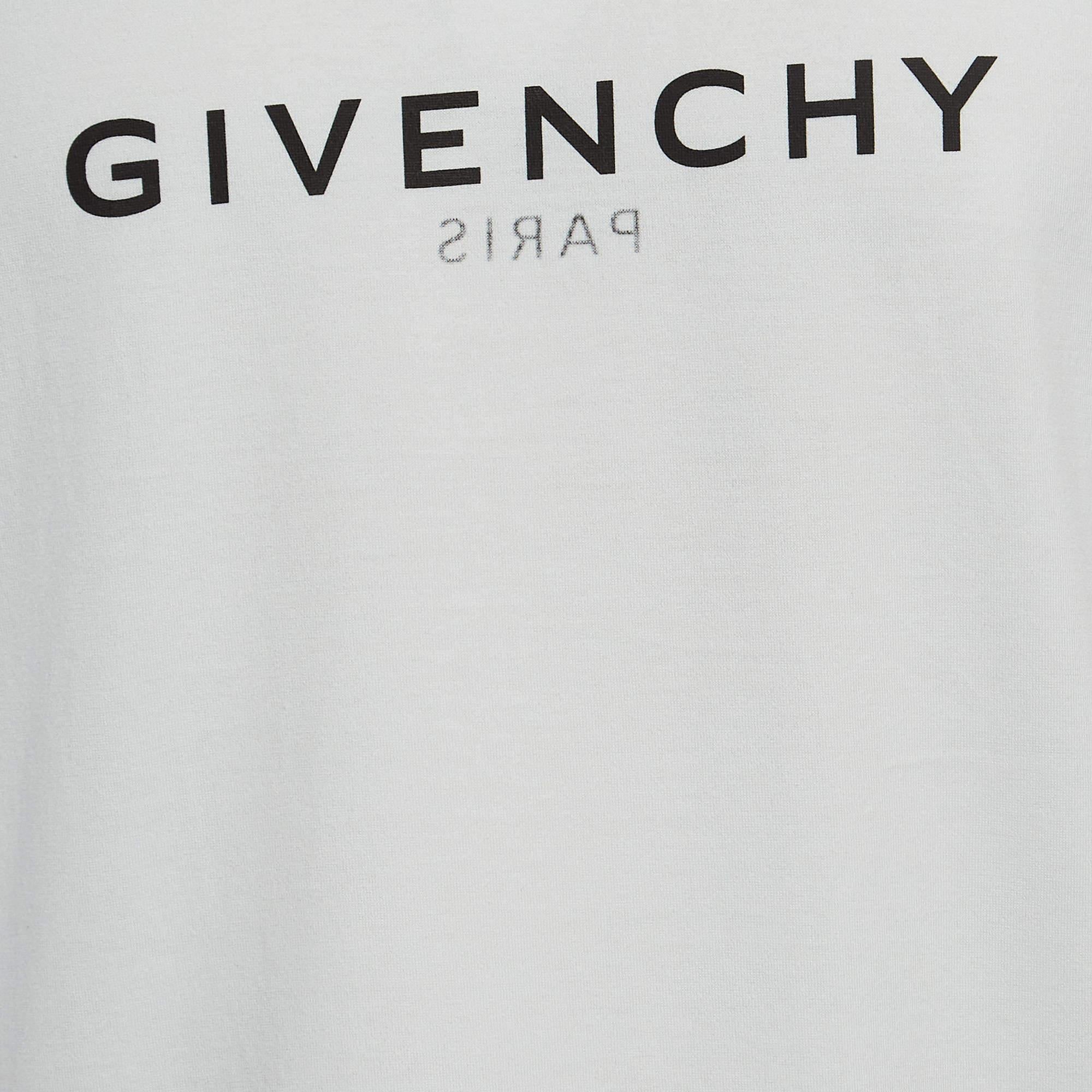 Givenchy White Logo Printed Cotton Oversized Fit T-Shirt L In New Condition In Dubai, Al Qouz 2
