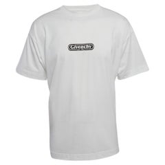 Givenchy White Logo Printed Cotton Standard Fit T-Shirt L