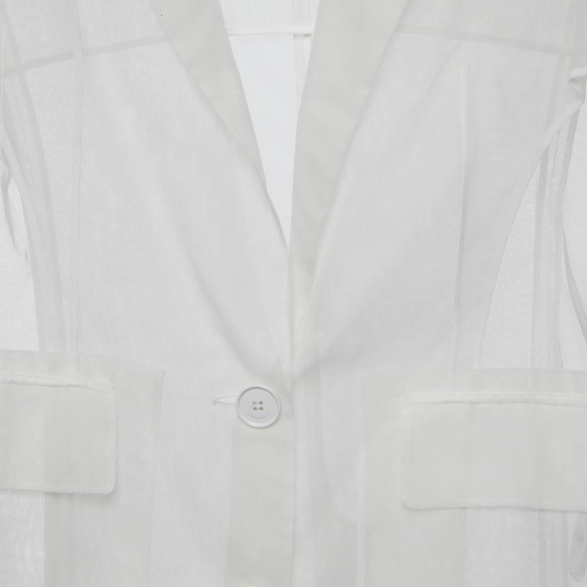 Grigio S.S. White Giacca senza maniche a rete di Givenchy in vendita