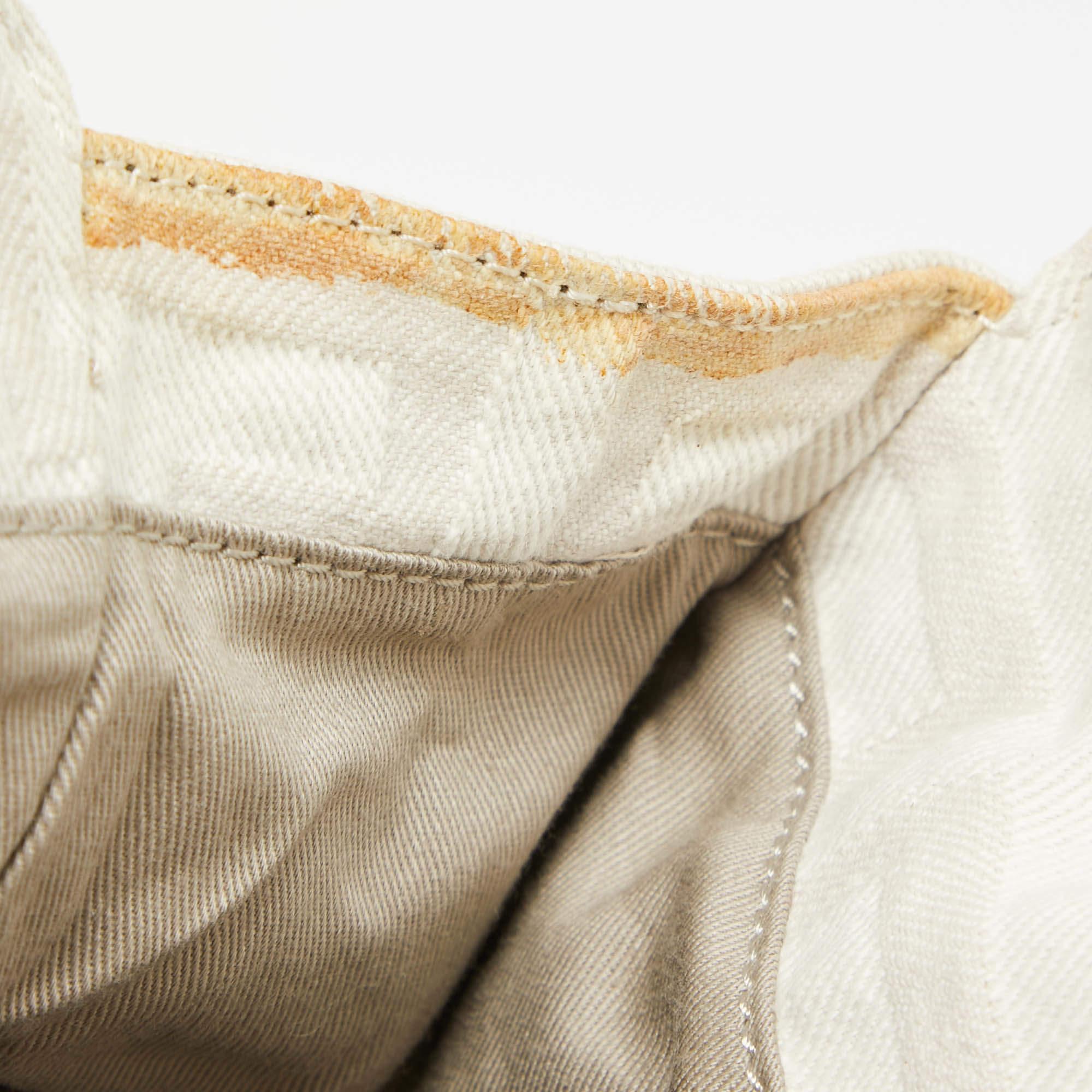 Givenchy Weiße/Olivgrüne Signature-Handtasche aus Stoff und Leder mit Griff oben im Angebot 2