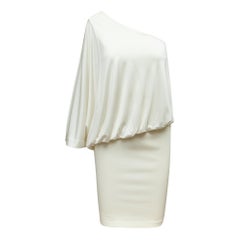 Givenchy White One-Shoulder Draped Dress
