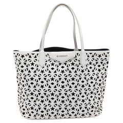 Givenchy White Perforated Leather Small Star Antigona Tote