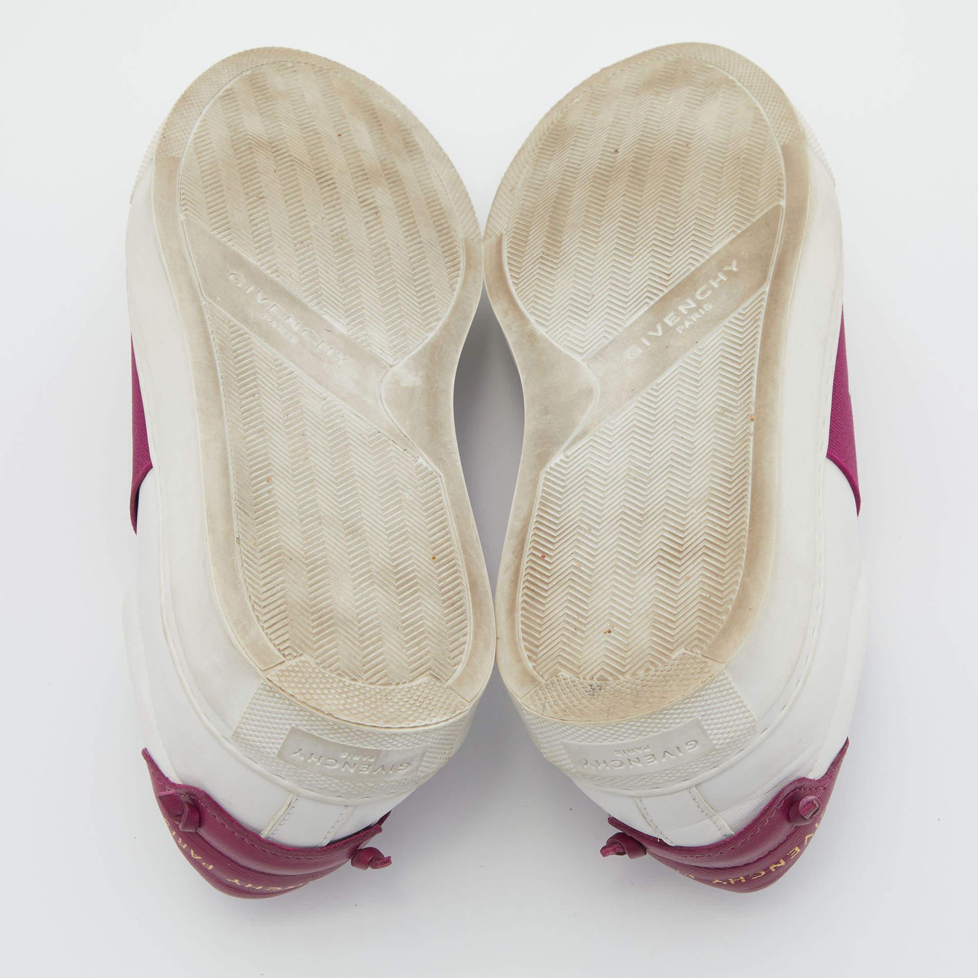 Givenchy White/Plum Leather Urban Street Slip On Sneakers Size 36 2