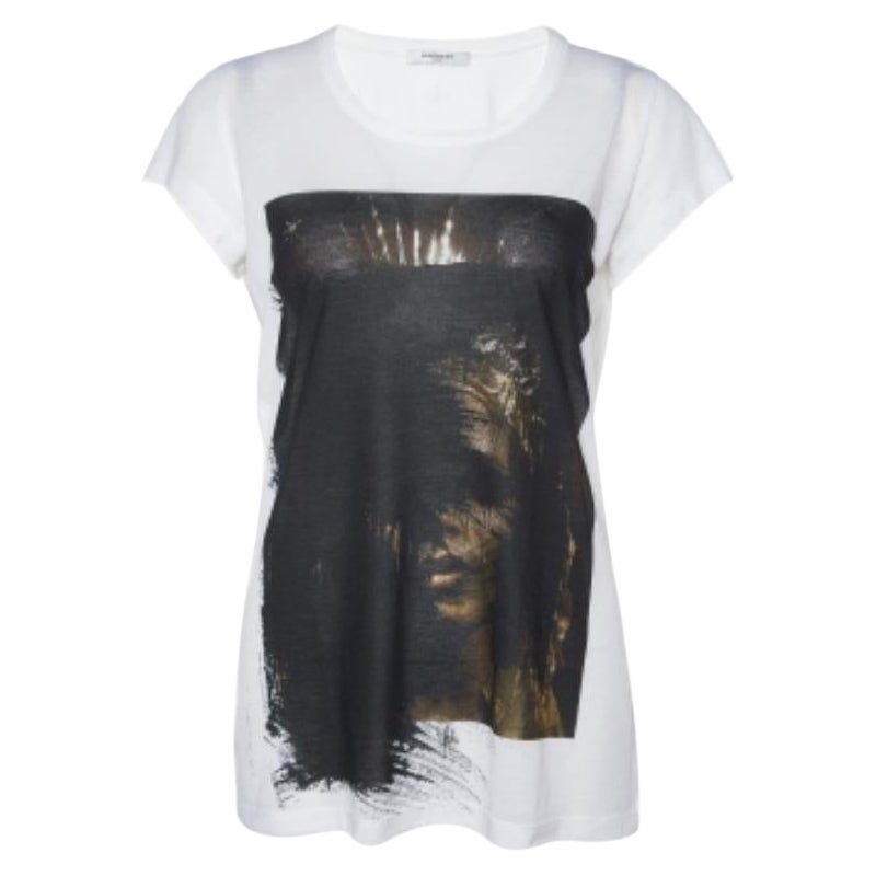 Givenchy White Printed Cotton Knit Round Neck T-Shirt L.