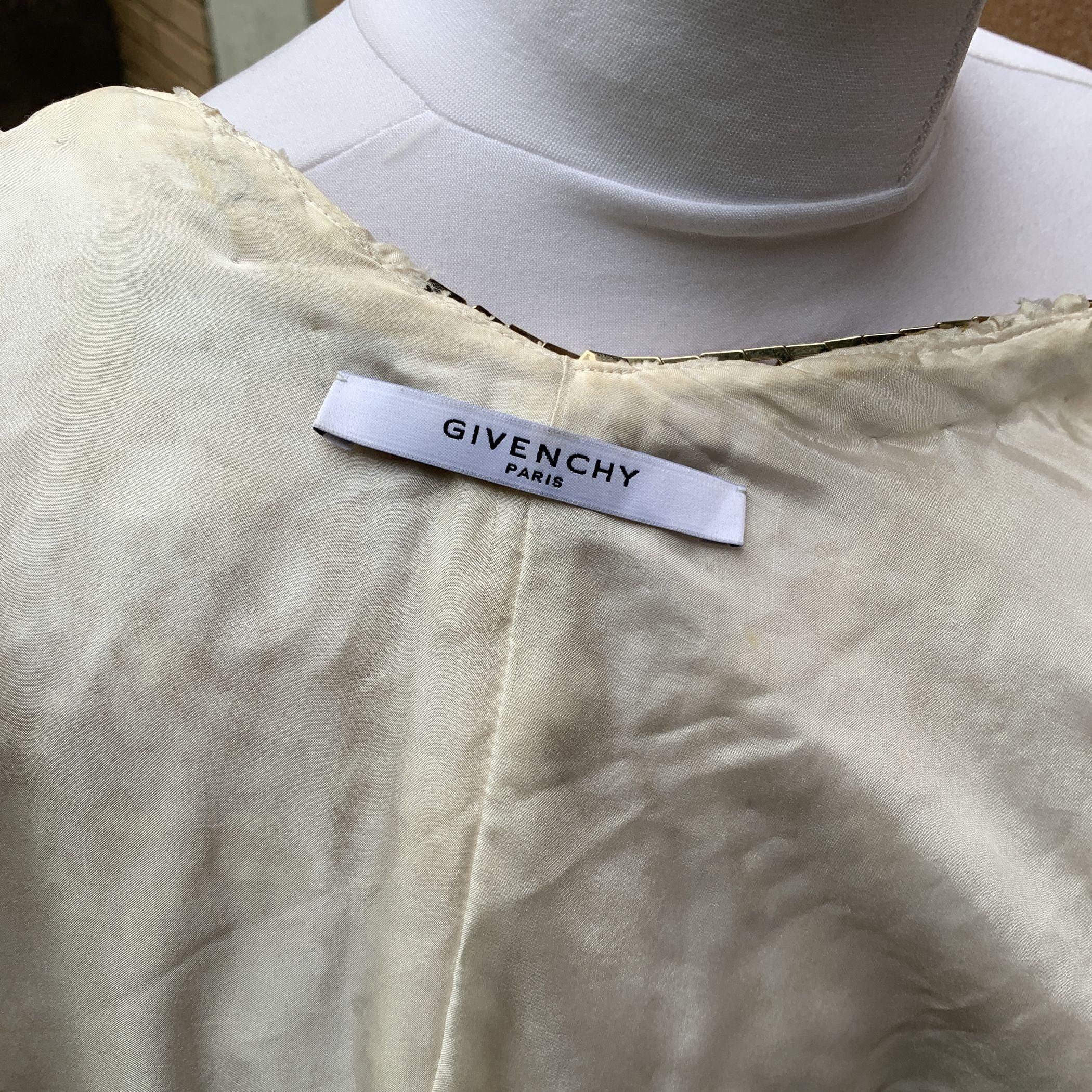 Women's Givenchy White Ruffled Cropped Vest Sleeveless Jacket Size M For Sale