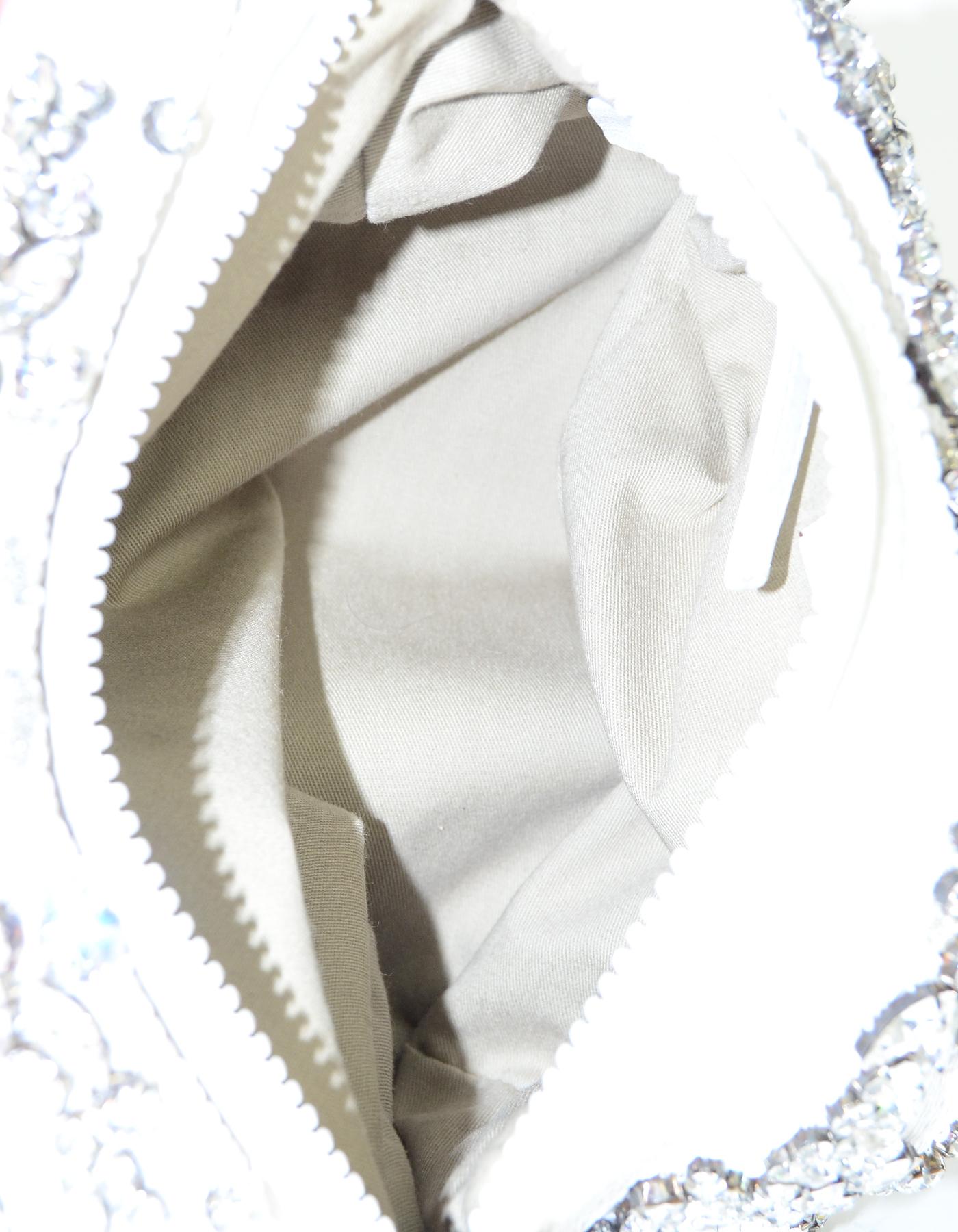 Givenchy White Sequin & Crystal Embellished Mini Pandora Clutch Bag 1
