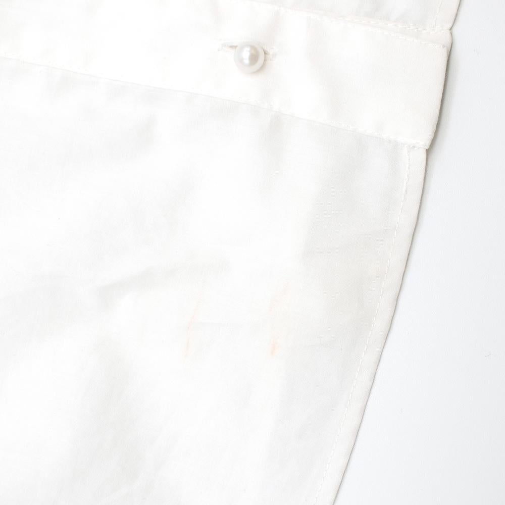 Givenchy White Short Sleeve Ruffled Blouse Size US 4 For Sale 1