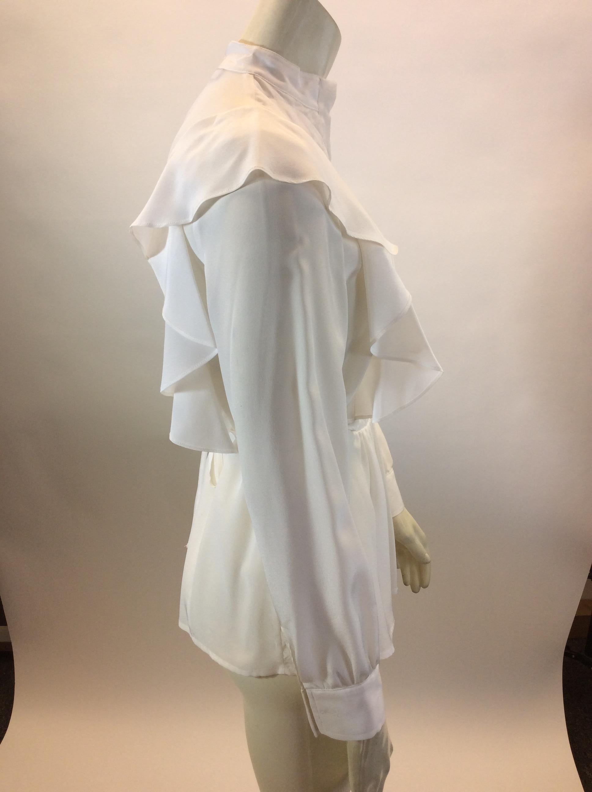Givenchy White Silk Blouse In Good Condition For Sale In Narberth, PA