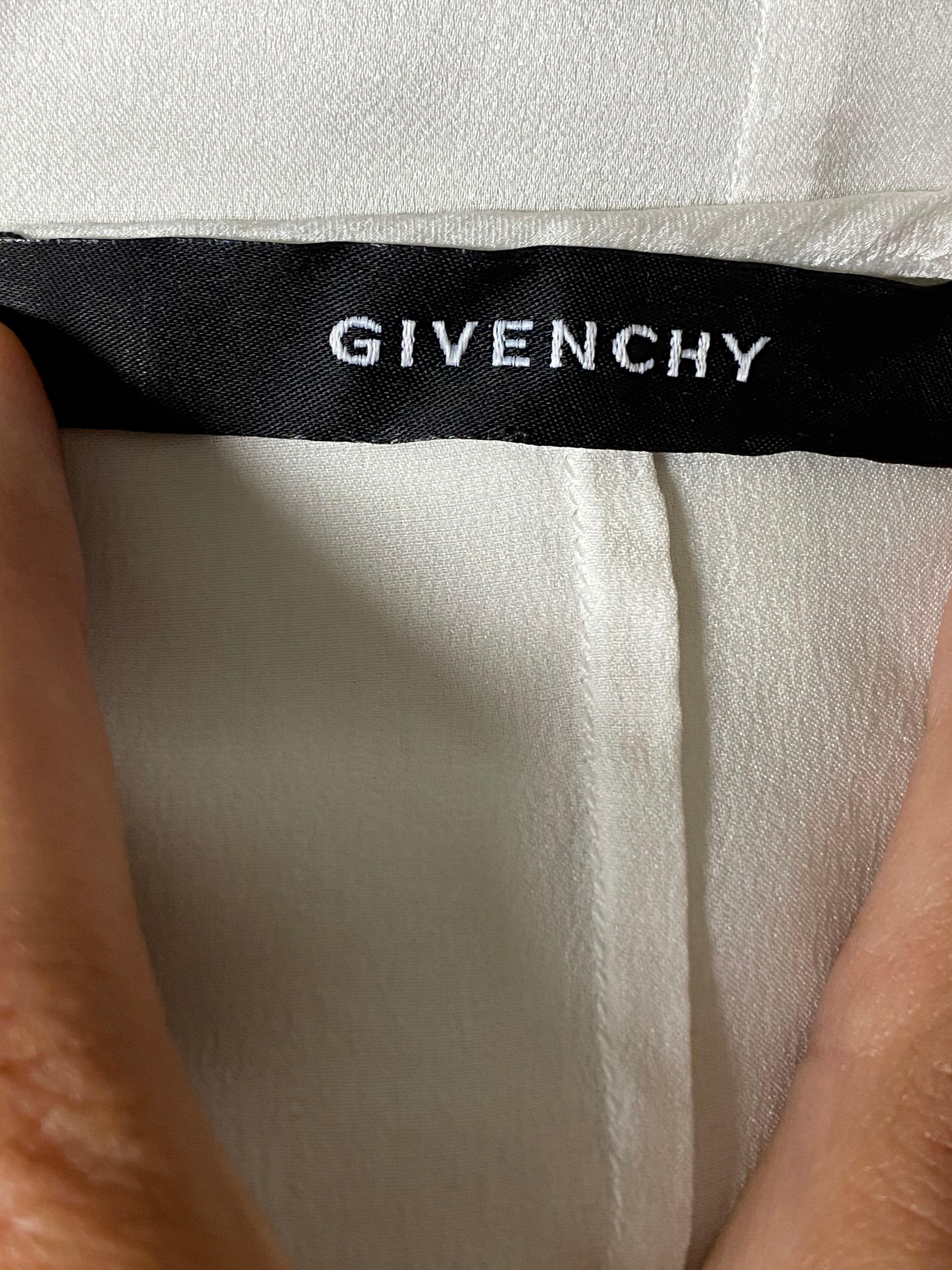 Givenchy White Silk Long Sleeves Blouse Top  For Sale 3