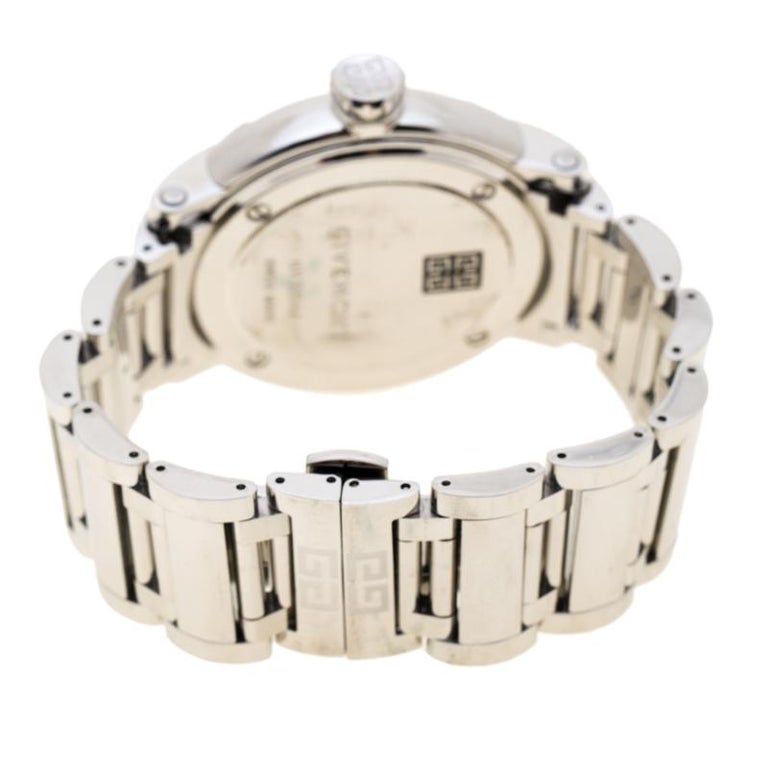 Givenchy White Stainless Steel GV.5254J Men's Wristwatch 48 mm For Sale