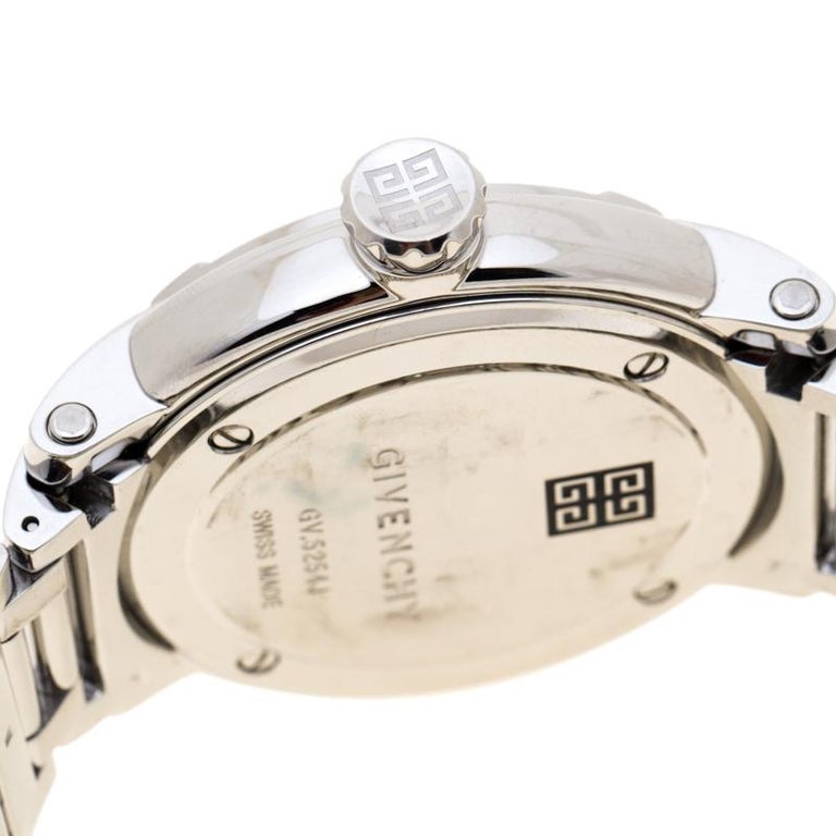 Givenchy White Stainless Steel GV.5254J Men's Wristwatch 48 mm For Sale
